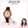  Đồng hồ nữ Julius JA-379 dây da nâu size 40 | Julius official 