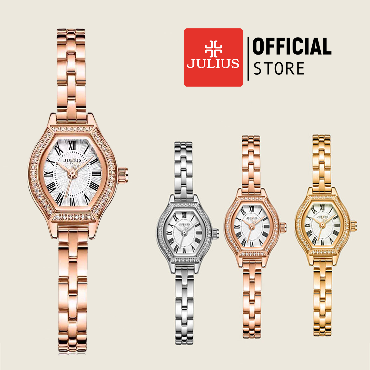  Đồng hồ nữ Julius JA-1410 dây thép - Size 26 