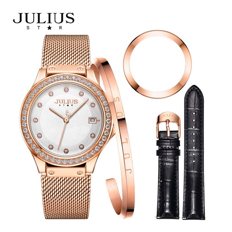  Đồng hồ nữ Julius Star JS-040 dây thép - Size 33 