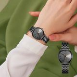  Đồng hồ nữ Julius JA-1265 dây thép đen - Size 40 