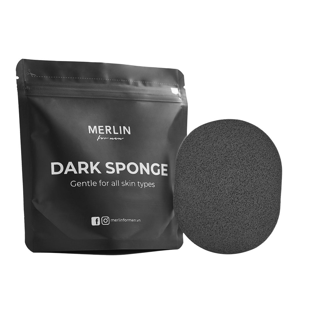  Bọt biển rửa mặt than tre Merlin Dark Sponge 