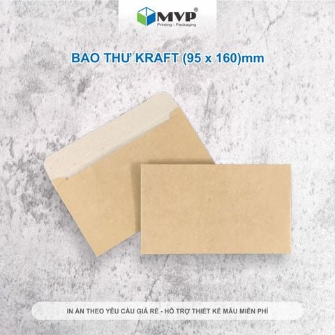  Bao thư giấy Kraft, bao lì xì kích thước (9,5x16)cm giấy kraft 160gsm dầy, cứng 