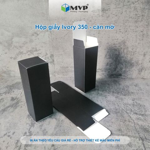  Hộp giấy ĐEN đựng tinh dầu 100ml, hộp đựng nước hoa chiết, hộp quà tặng giấy Ivory 350 size (48x142x48)mm 