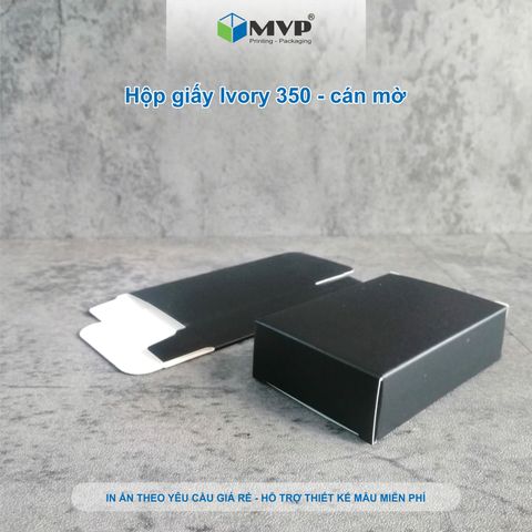  Hộp giấy ĐEN đựng quà tặng, hộp đựng xà bông xà phòng handmade, hộp giấy Ivory 350 cán mờ (90x60x25)mm 