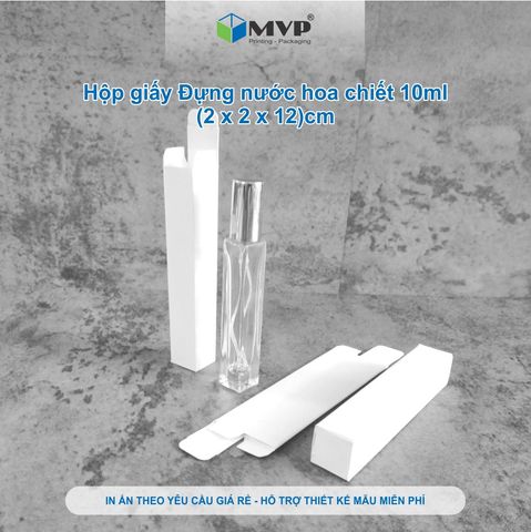 Hộp giấy đựng nước hoa chiết 10ml, hộp giấy Ivory và hộp giấy Kraft (2x2x12)cm 