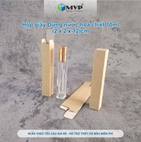  Hộp giấy đựng nước hoa chiết 10ml, hộp giấy Kraft (2x2x12)cm 