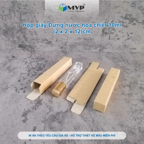  Hộp giấy đựng nước hoa chiết 10ml, hộp giấy Kraft (2x2x12)cm 