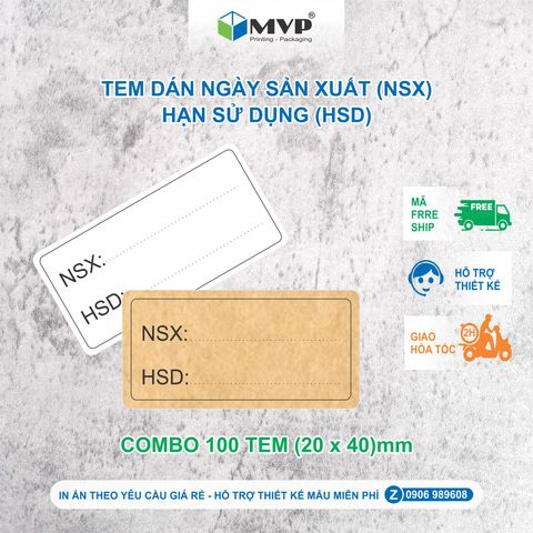 Tem Nhãn Decal Dán Ghi Ngày Sản Xuất (NSX) Và Hạn Sử Dụng (HSD) 