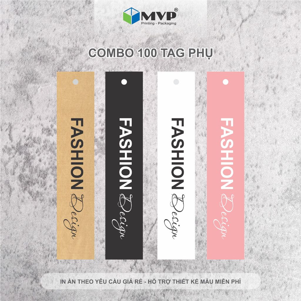 Mác giấy, tag quần áo giấy kraft, tag treo phụ - combo 100 cái - MVP011