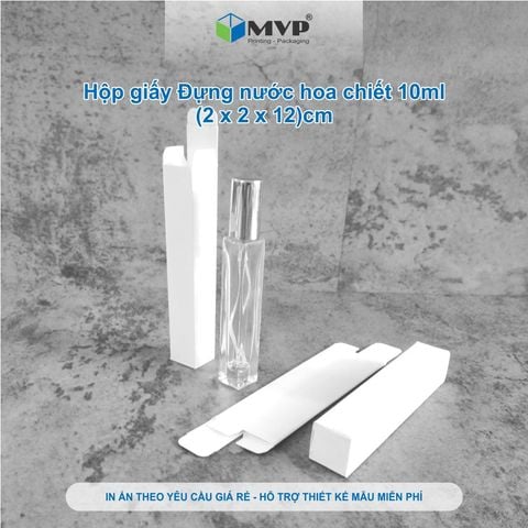  Hộp giấy đựng nước hoa chiết 10ml, hộp giấy Ivory và hộp giấy Kraft (2x2x12)cm 