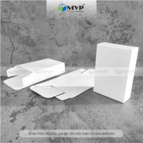  Hộp giấy trắng đựng quà tặng, hộp đựng xà bông xà phòng handmade (9x6x2,5)cm 