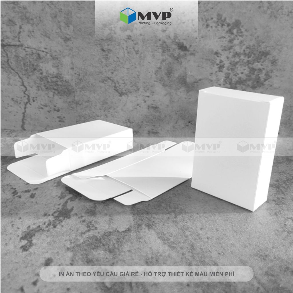 Hộp giấy trắng đựng quà tặng, hộp đựng xà bông xà phòng handmade (9x6x2,5)cm