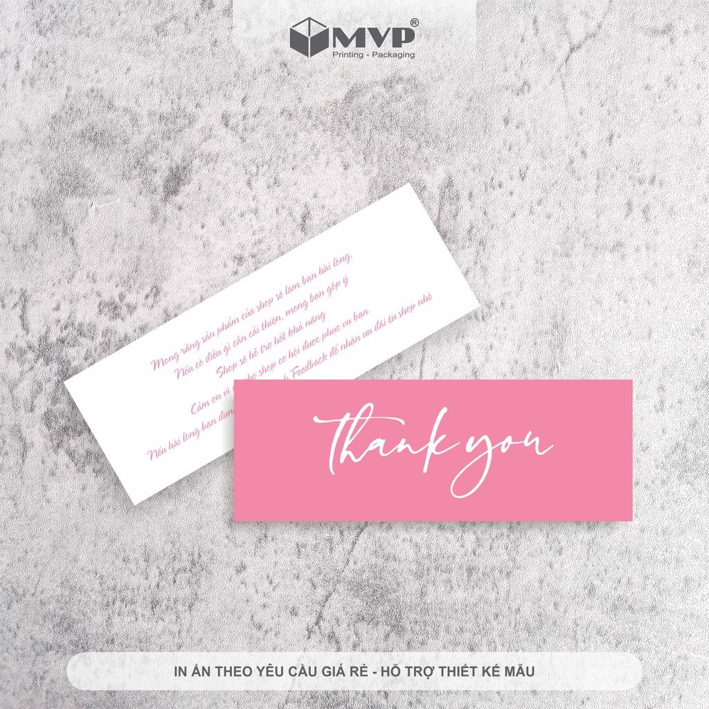 Thẻ cảm ơn, thiệp cảm ơn, tag thank you mini kích thước 9x3cm