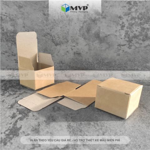  Hộp giấy mini đựng mỹ phẩm, quà tặng handmade, hộp giấy Kraft kích thước 4x3x4cm 