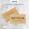 Thiệp cám ơn giấy Kraft IN THEO YÊU CẦU, in card thanks giấy kraft