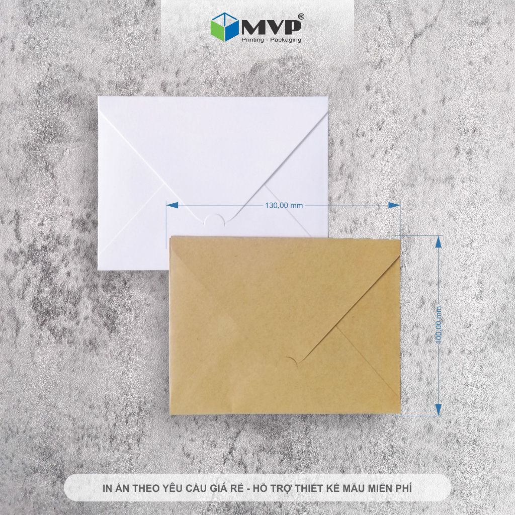 Phong bì thư thiết kế phong cách vintage đơn giản, bao thiệp (13x10)cm giấy kraft 160gsm dầy cứng