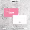 Thiệp cám ơn, thank you card tự ghi nội dung, Thiệp Cám ơn màu hồng pastel - MV05