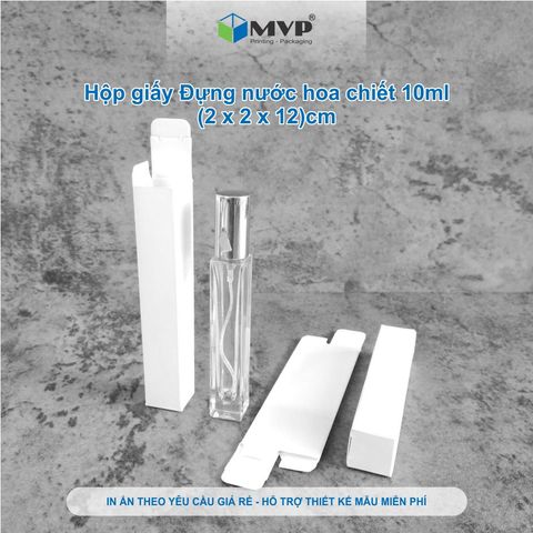  Hộp giấy đựng nước hoa chiết 10ml, hộp giấy Ivory và hộp giấy Kraft (2x2x12)cm 