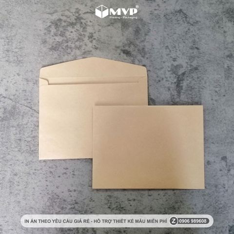  Bao thư giấy kraft dành cho thiệp cảm ơn và danh thiếp, bao thư Kraft Nhật 80gsm (11,5 x 15,5)cm 