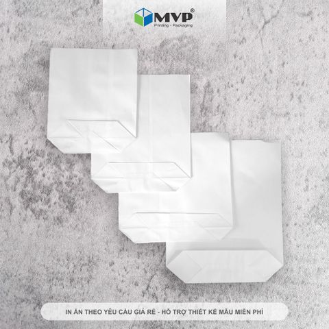  TÚI GIẤY KRAFT TRẮNG - túi giấy đựng thực phẩm, đựng hàng 