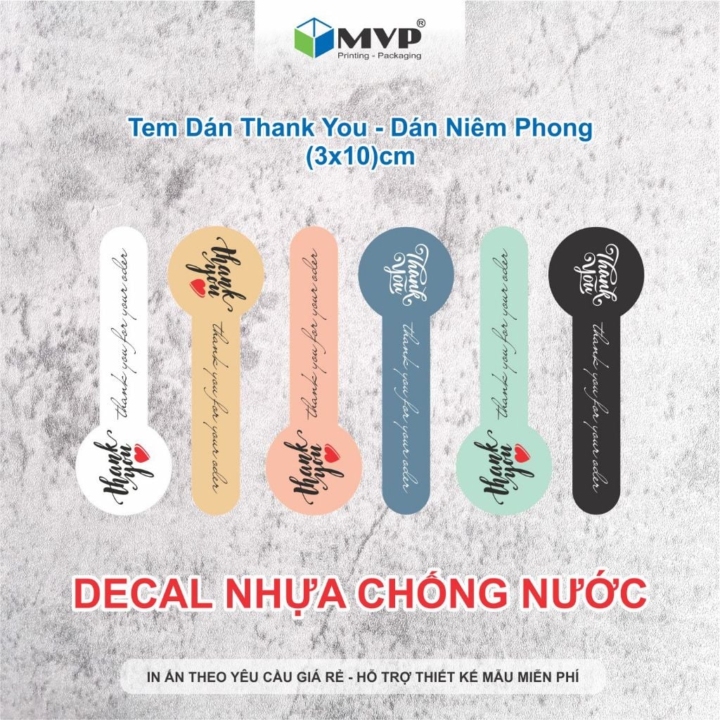 Tem niêm phong DECAL NHỰA CHỐNG NƯỚC, tem 