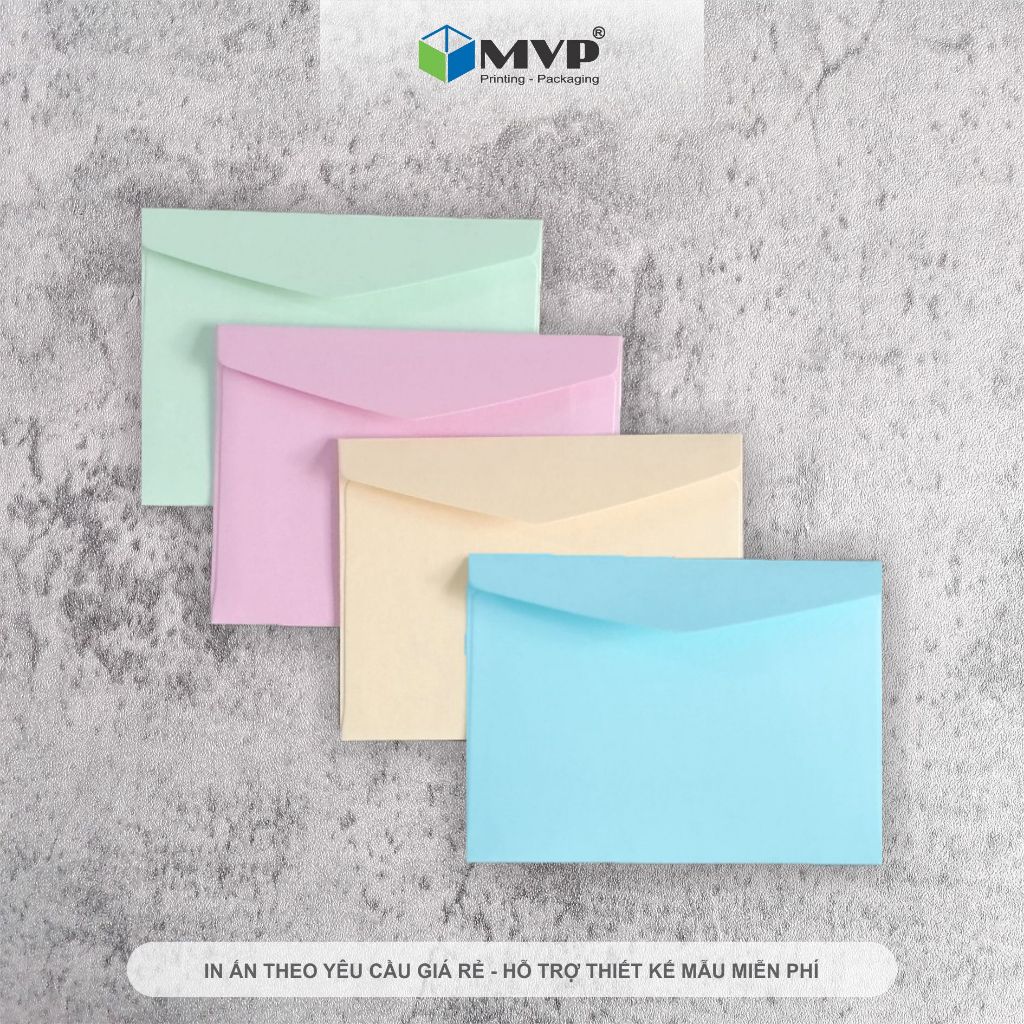 Bao thiệp đựng card thanks, bao đựng gift card, bao đựng voucher - 9x11cm giấy Màu 180gsm