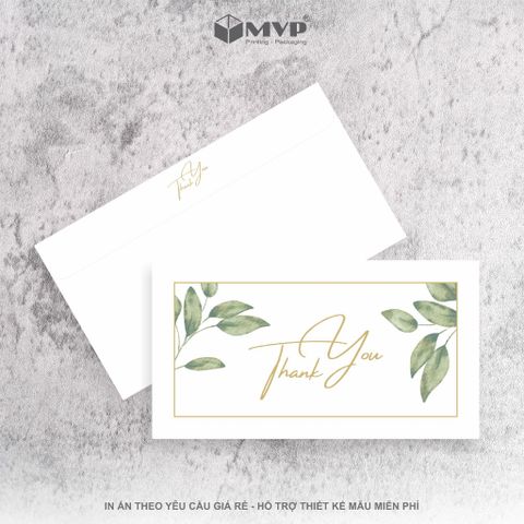  Bao thiệp Cám Ơn, Bao thư thank you Vintage, bao lì xì dầy (9,5x18)cm Fort 100gsm 