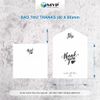 Bao thiệp cảm ơn mini, phong bì thank you (8x8)cm - trắng dầy 160gsm