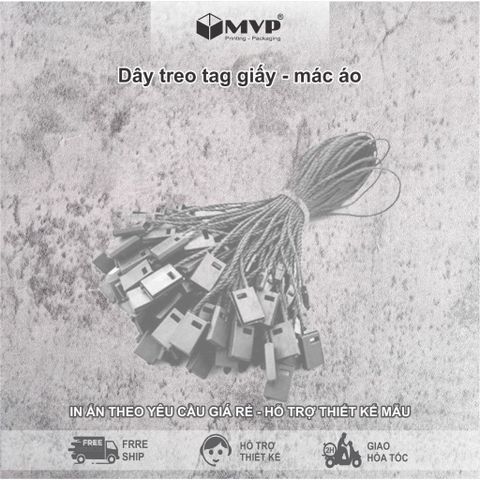  200 Dây treo nhãn mác quần áo, dây treo tag giấy 