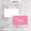 Thiệp cám ơn, thank you card tự ghi nội dung, Thiệp Cám ơn màu hồng pastel - MV05