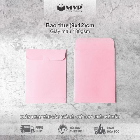  [10 cái] Bao thiệp màu hồng Pastel nhiều kích thước, Bao thư đựng card vip, voucher, thiệp thanks 