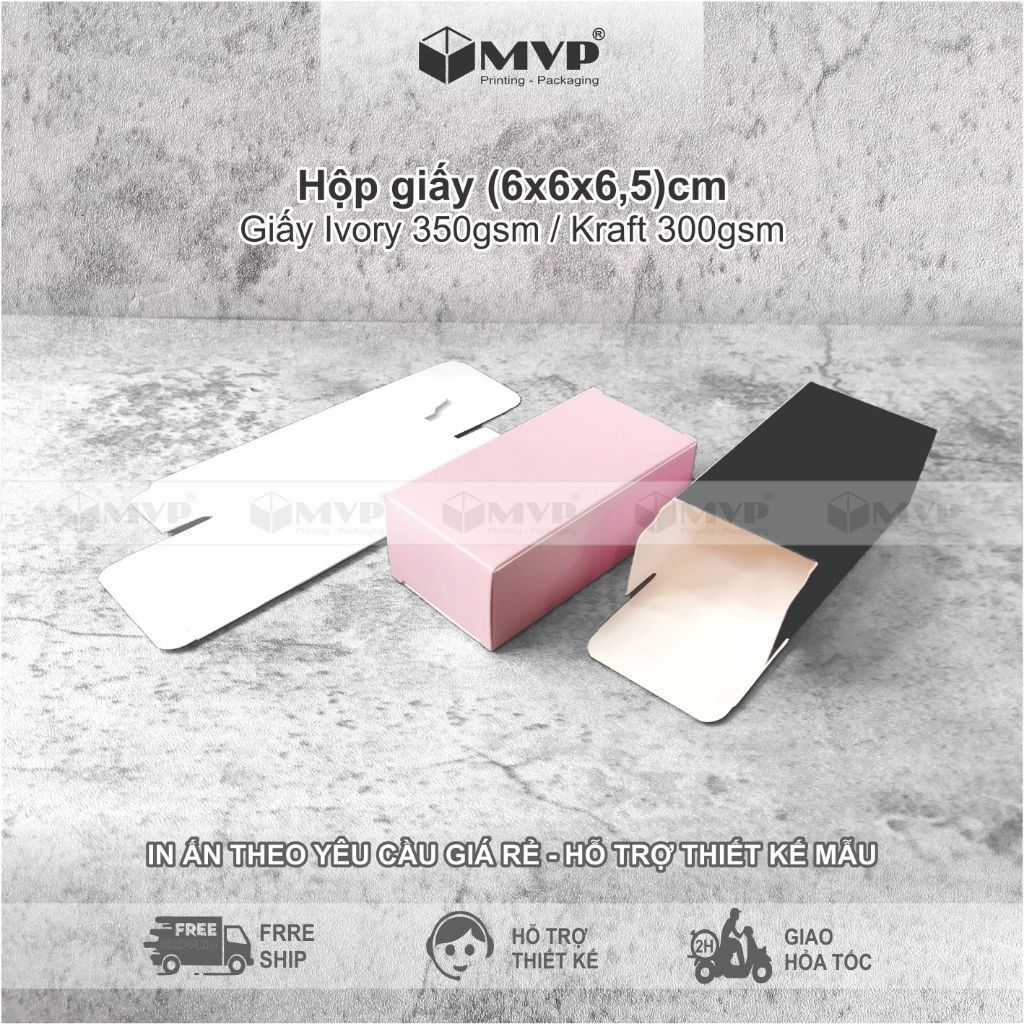 Hộp giấy Nhiều màu size (5x10x3,5)cm - giấy ivory 350gsm cán màng. hộp đựng chai chiết nước hoa, mỹ phẩm, handmade