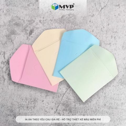  Bao thiệp mini hình vuông cỡ 9x9cm, bao thiệp vuông nhiều màu giấy 180gsm dầy cứng 