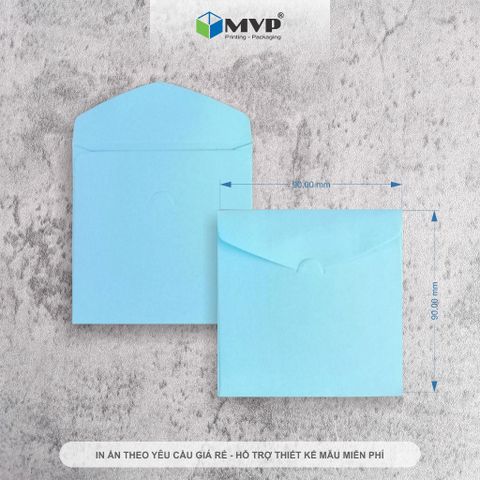  Bao thiệp mini hình vuông cỡ 9x9cm, bao thiệp vuông nhiều màu giấy 180gsm dầy cứng 