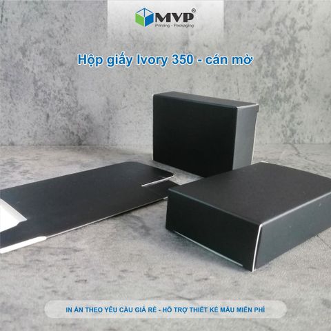  Hộp giấy ĐEN đựng quà tặng, hộp đựng xà bông xà phòng handmade, hộp giấy Ivory 350 cán mờ (90x60x25)mm 