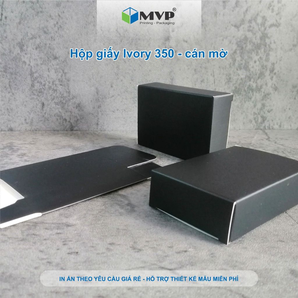 Hộp giấy ĐEN đựng quà tặng, hộp đựng xà bông xà phòng handmade, hộp giấy Ivory 350 cán mờ (90x60x25)mm