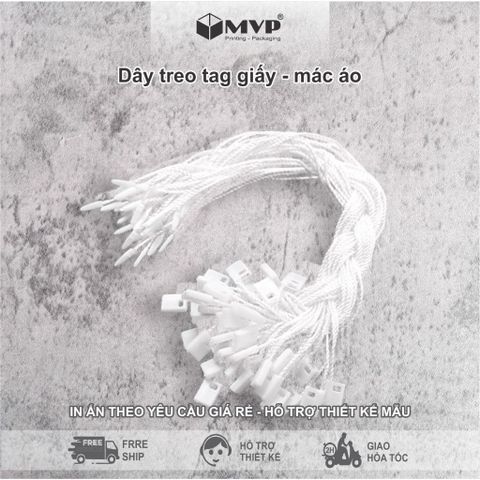  200 Dây treo nhãn mác quần áo, dây treo tag giấy 