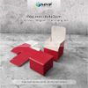 Hộp giấy mini màu đỏ đựng mỹ phẩm, hộp nước hoa chiết - hộp giấy đen ivory 350 cán mờ(4x4x3)cm