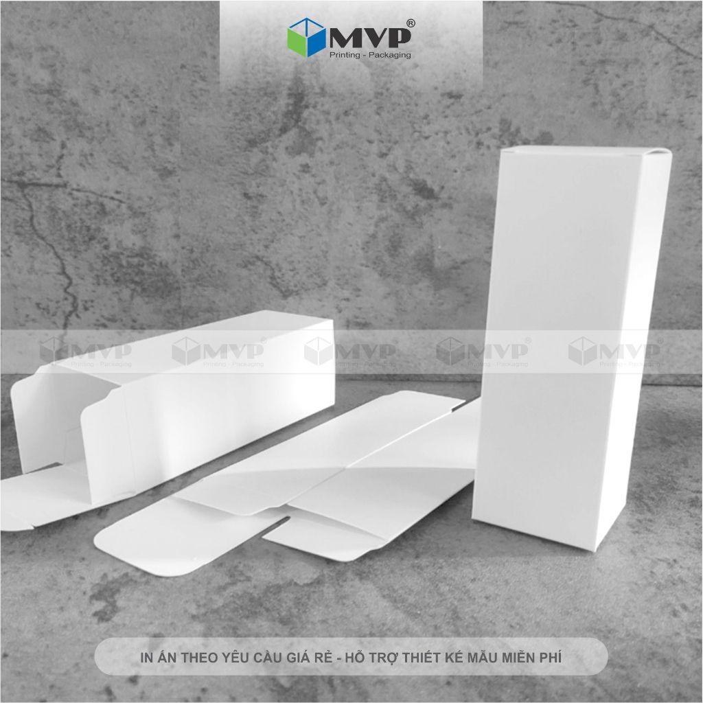 Hộp giấy TRẮNG (3,7x3,7x12)cm đựng tinh dầu 30ml - 50ml, hộp mỹ phẩm, hộp giấy nhỏ đựng nước hoa, đồ handmade