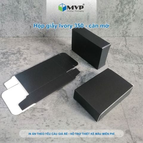  Hộp giấy ĐEN đựng quà tặng, hộp đựng xà bông xà phòng handmade, hộp giấy Ivory 350 cán mờ (90x60x25)mm 