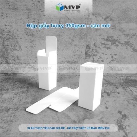  Hộp giấy trắng đựng chai tinh dầu 10ml - 20ml, chai serum nước hoa chiết - giấy Ivory 350 cán mờ (3x8x3)cm 