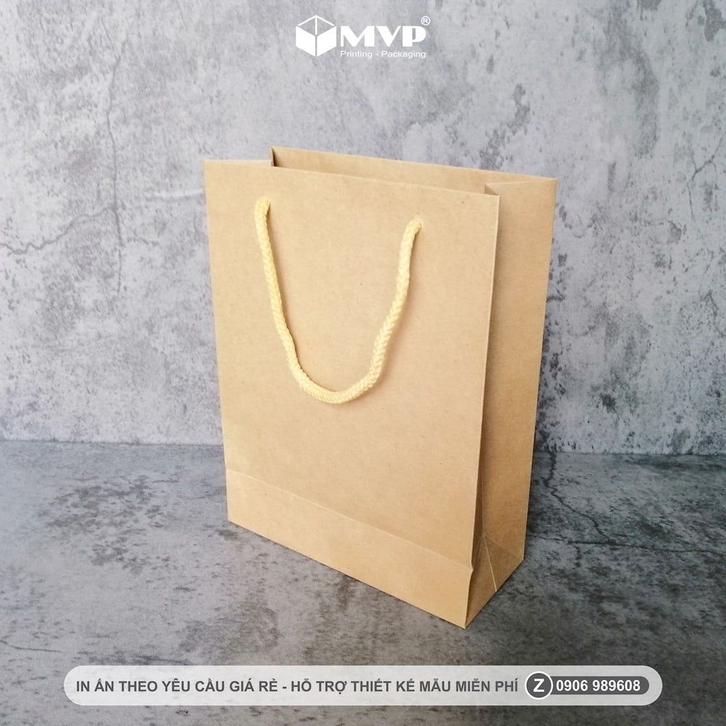 Túi Giấy Kraft nâu (22x17x7)cm, túi giấy kraft đựng quà, túi giấy kraft dày 160gsm