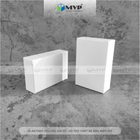  Hộp giấy trắng đựng quà tặng, hộp đựng xà bông xà phòng handmade (9x6x2,5)cm 