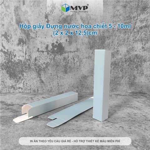  Hộp đựng chai chiết nước hoa 10ml, hộp giấy màu pastel KT (2x2x12,5)cm, Giấy Ivory 350 cán màng mờ 