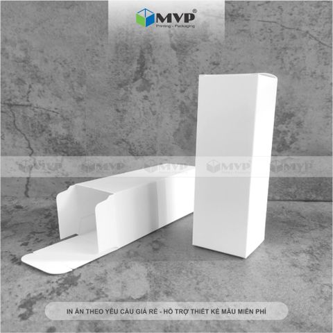  Hộp giấy trắng đựng tinh dầu 100ml, hộp đựng nước hoa chiết, hộp quà tặng size (48x142x48)mm 