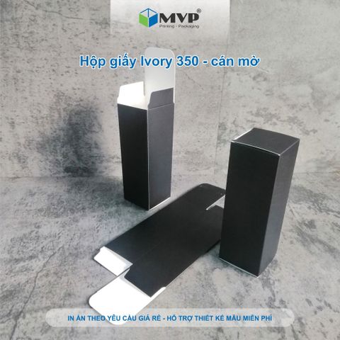  Hộp giấy ĐEN đựng tinh dầu 100ml, hộp đựng nước hoa chiết, hộp quà tặng giấy Ivory 350 size (48x142x48)mm 