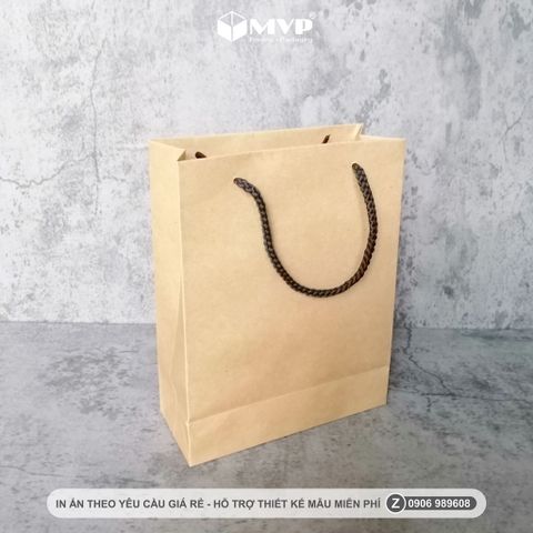  Túi Giấy Kraft nâu (22x17x7)cm, túi giấy kraft đựng quà, túi giấy kraft dày 160gsm 