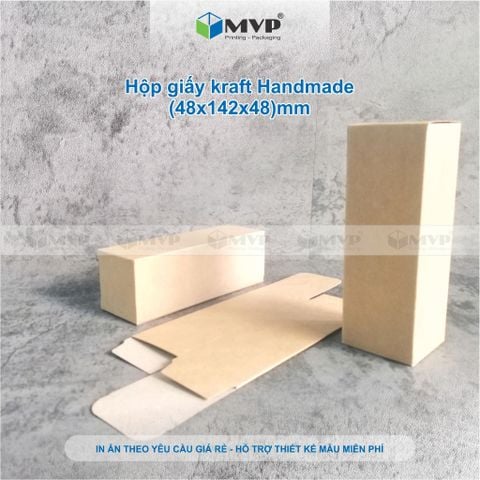  Hộp giấy kraft đựng tinh dầu 100ml, hộp đựng nước hoa chiết, hộp quà tặng giấy kraft size (48x142x48)mm 