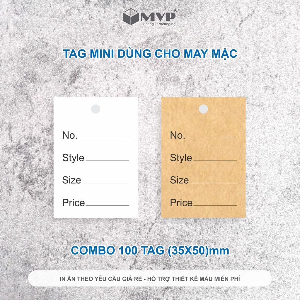 Tag Mini Dùng Trong Nhiều Mặt Hàng May Mặc, tag giấy KRAFT mini