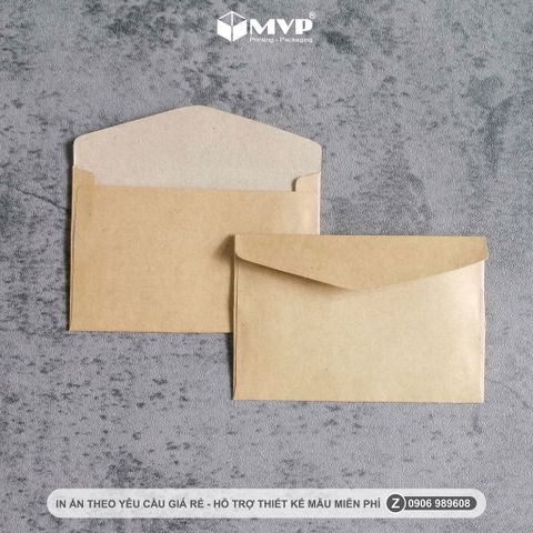  Bao thư giấy kraft dành cho thiệp cảm ơn và danh thiếp, bao thư kraft dày 160gsm (12x8)cm 